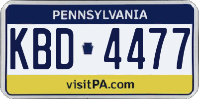PA license plate KBD4477