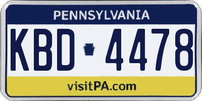 PA license plate KBD4478