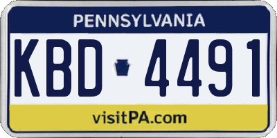 PA license plate KBD4491