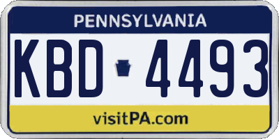 PA license plate KBD4493