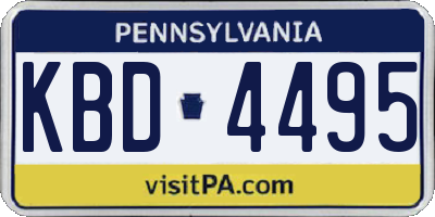 PA license plate KBD4495