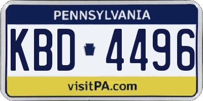 PA license plate KBD4496