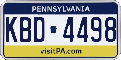 PA license plate KBD4498