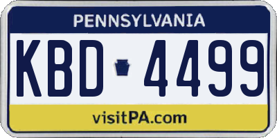 PA license plate KBD4499