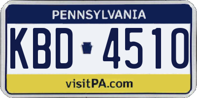 PA license plate KBD4510
