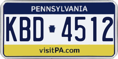 PA license plate KBD4512