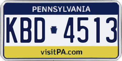 PA license plate KBD4513