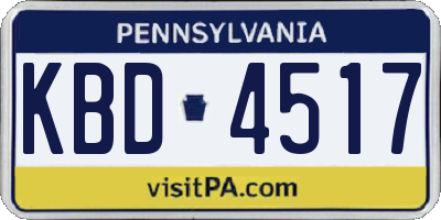 PA license plate KBD4517
