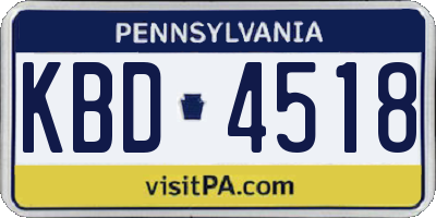 PA license plate KBD4518