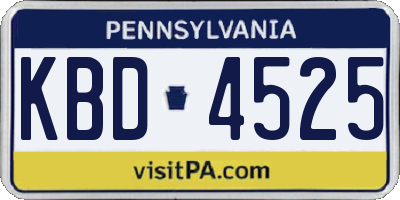 PA license plate KBD4525