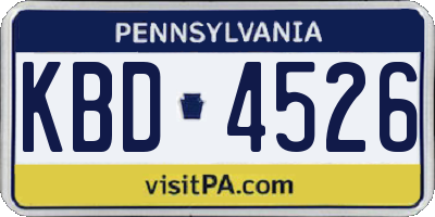 PA license plate KBD4526