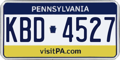PA license plate KBD4527