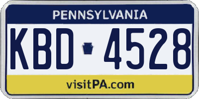 PA license plate KBD4528