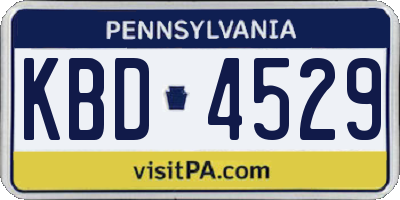 PA license plate KBD4529