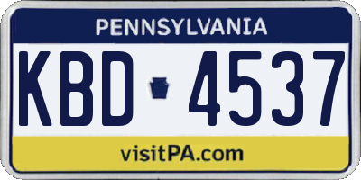PA license plate KBD4537
