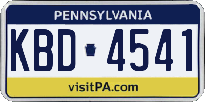 PA license plate KBD4541