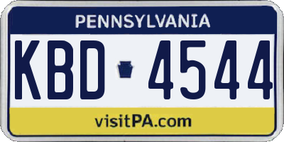 PA license plate KBD4544