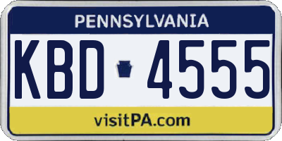 PA license plate KBD4555