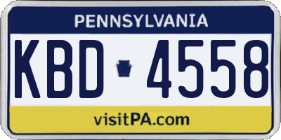 PA license plate KBD4558
