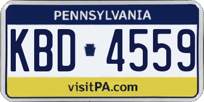 PA license plate KBD4559