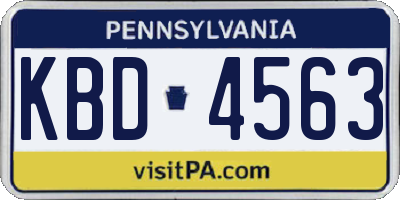 PA license plate KBD4563