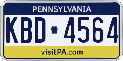 PA license plate KBD4564
