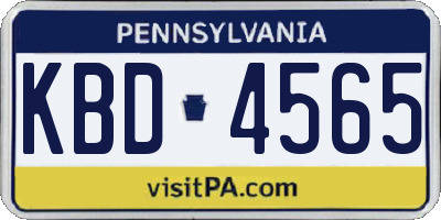 PA license plate KBD4565