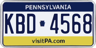 PA license plate KBD4568