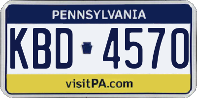 PA license plate KBD4570