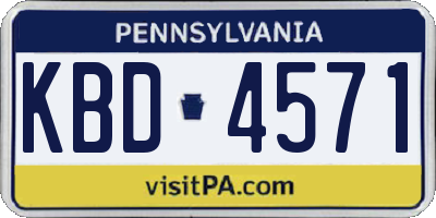 PA license plate KBD4571
