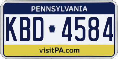 PA license plate KBD4584