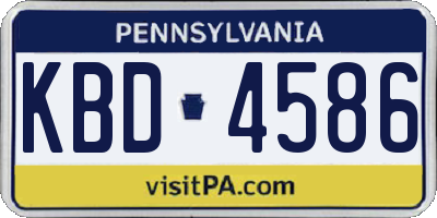 PA license plate KBD4586