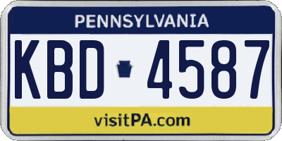 PA license plate KBD4587