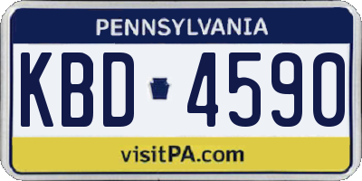PA license plate KBD4590