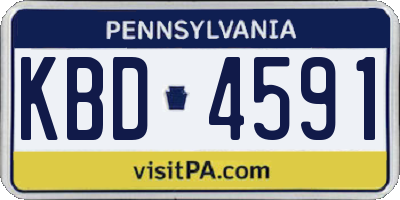 PA license plate KBD4591