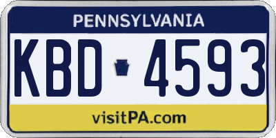 PA license plate KBD4593