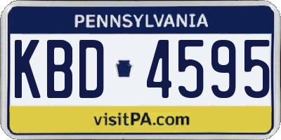 PA license plate KBD4595