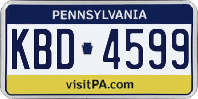 PA license plate KBD4599