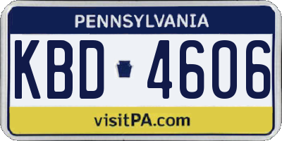 PA license plate KBD4606