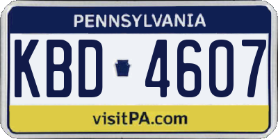 PA license plate KBD4607
