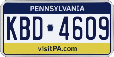 PA license plate KBD4609