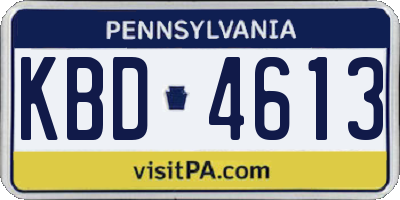 PA license plate KBD4613