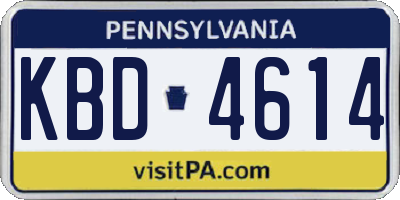 PA license plate KBD4614