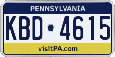 PA license plate KBD4615