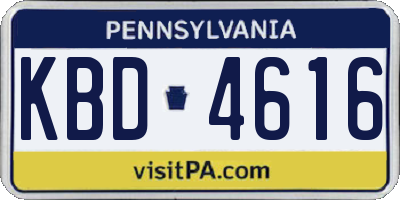 PA license plate KBD4616