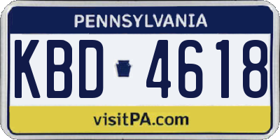PA license plate KBD4618