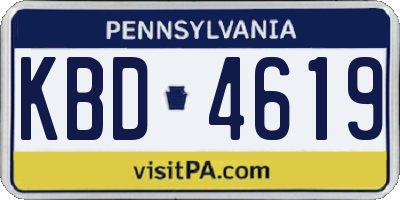 PA license plate KBD4619