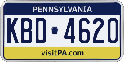 PA license plate KBD4620