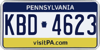 PA license plate KBD4623