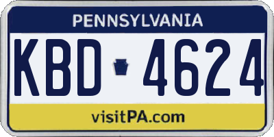 PA license plate KBD4624